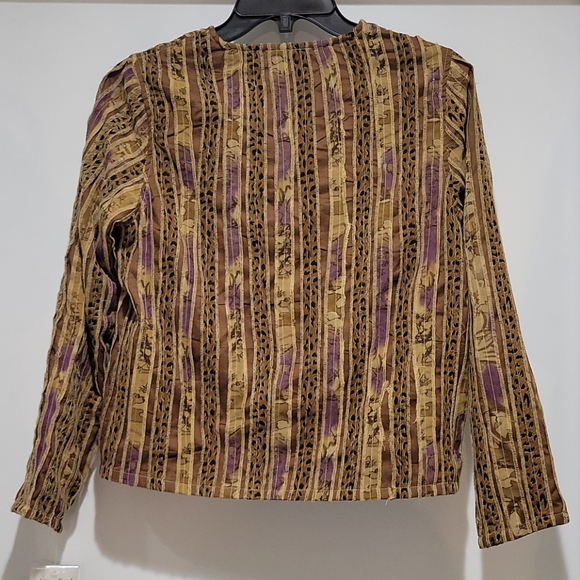 Leopard and Purple Striped Button Up Shirt - Picture 7 of 8